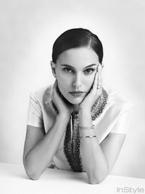 Natalie Portman black and white portrait