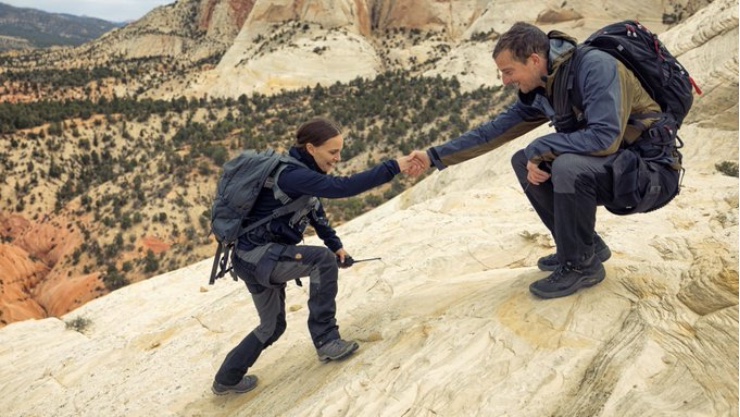 See Natalie Portman and Bear Grylls Filter Water Through His Underwear